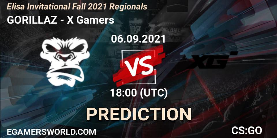 GORILLAZ vs X Gamers: Match Prediction. 06.09.2021 at 18:40, Counter-Strike (CS2), Elisa Invitational Fall 2021 Regionals