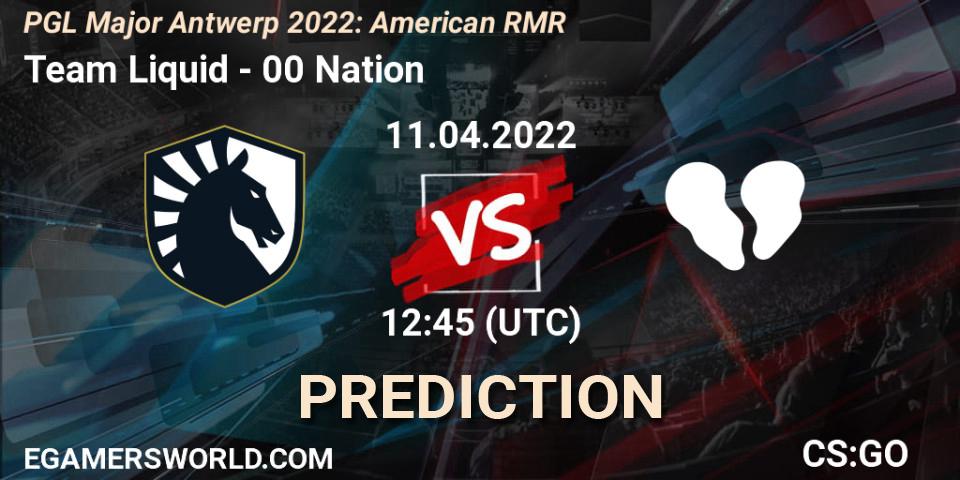 Team Liquid vs 00 Nation: Match Prediction. 11.04.22, CS2 (CS:GO), PGL Major Antwerp 2022: American RMR