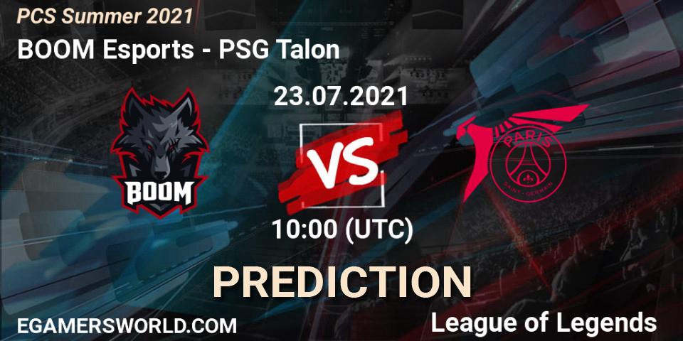 BOOM Esports vs PSG Talon: Match Prediction. 23.07.2021 at 10:00, LoL, PCS Summer 2021