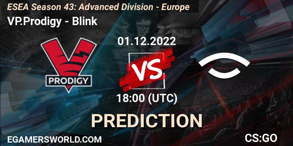VP.Prodigy vs Blink: Match Prediction. 01.12.22, CS2 (CS:GO), ESEA Season 43: Advanced Division - Europe
