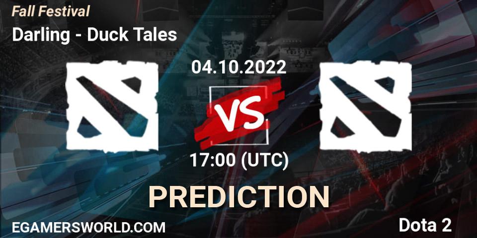 Darling vs Duck Tales: Match Prediction. 04.10.2022 at 17:15, Dota 2, Fall Festival