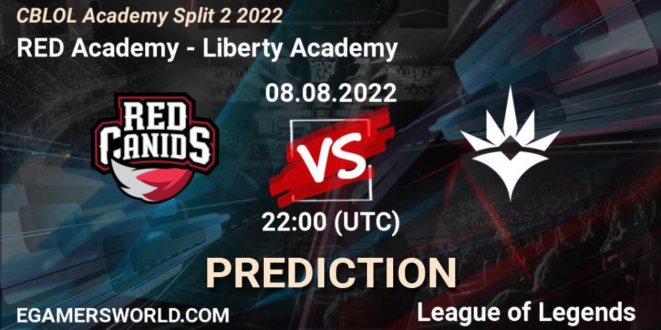 RED Academy vs Liberty Academy: Match Prediction. 08.08.2022 at 22:00, LoL, CBLOL Academy Split 2 2022