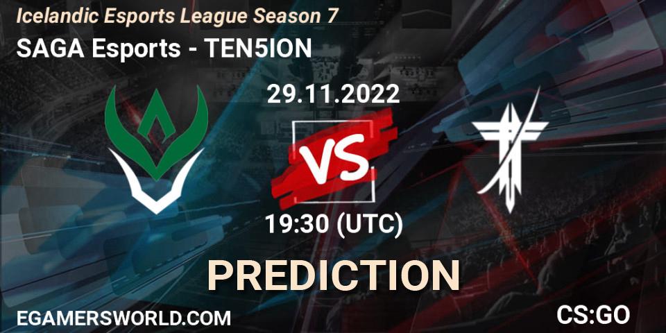SAGA Esports vs TEN5ION: Match Prediction. 29.11.22, CS2 (CS:GO), Icelandic Esports League Season 7