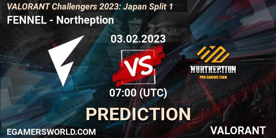 FENNEL vs Northeption: Match Prediction. 03.02.23, VALORANT, VALORANT Challengers 2023: Japan Split 1