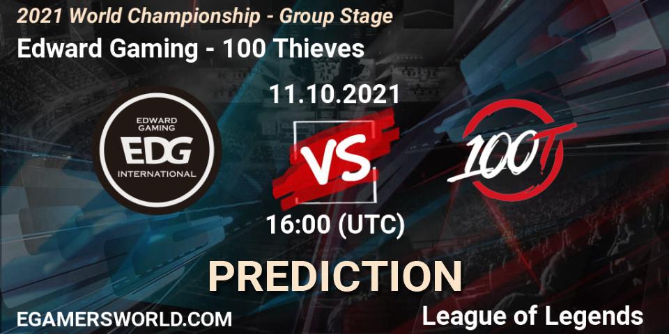Edward Gaming vs 100 Thieves: Match Prediction. 11.10.2021 at 16:00, LoL, 2021 World Championship - Group Stage