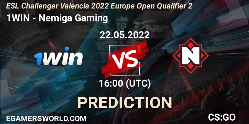 1WIN vs Nemiga Gaming: Match Prediction. 22.05.2022 at 16:00, Counter-Strike (CS2), ESL Challenger Valencia 2022 Europe Open Qualifier 2