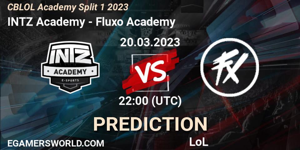 INTZ Academy vs Fluxo Academy: Match Prediction. 20.03.2023 at 22:00, LoL, CBLOL Academy Split 1 2023