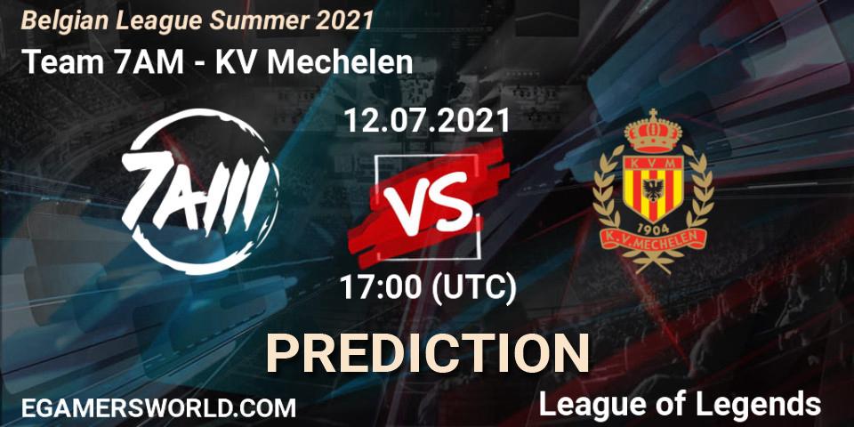 Team 7AM vs KV Mechelen: Match Prediction. 14.06.2021 at 20:00, LoL, Belgian League Summer 2021