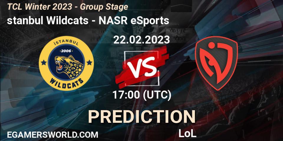 İstanbul Wildcats vs NASR eSports: Match Prediction. 09.03.2023 at 17:00, LoL, TCL Winter 2023 - Group Stage