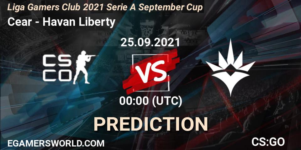 Ceará eSports vs Havan Liberty: Match Prediction. 25.09.2021 at 00:00, Counter-Strike (CS2), Liga Gamers Club 2021 Serie A September Cup