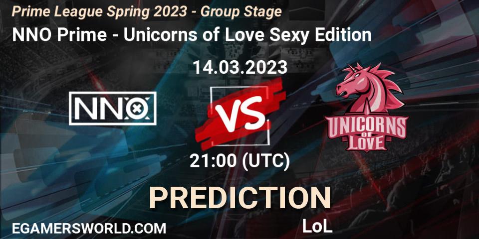 NNO Prime vs Unicorns of Love Sexy Edition: Match Prediction. 14.03.23, LoL, Prime League Spring 2023 - Group Stage