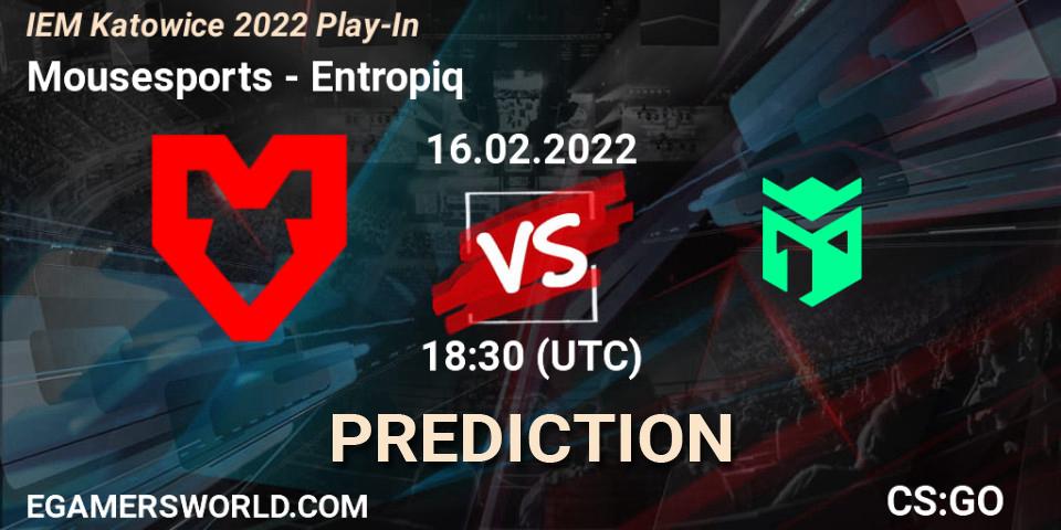 Mousesports vs Entropiq: Match Prediction. 16.02.2022 at 19:05, Counter-Strike (CS2), IEM Katowice 2022 Play-In