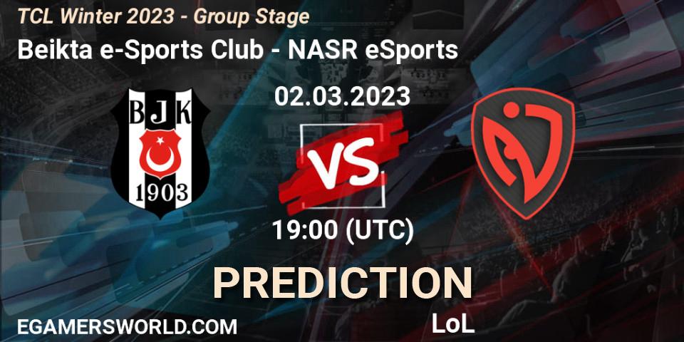 Beşiktaş e-Sports vs NASR eSports: Match Prediction. 09.03.2023 at 19:00, LoL, TCL Winter 2023 - Group Stage