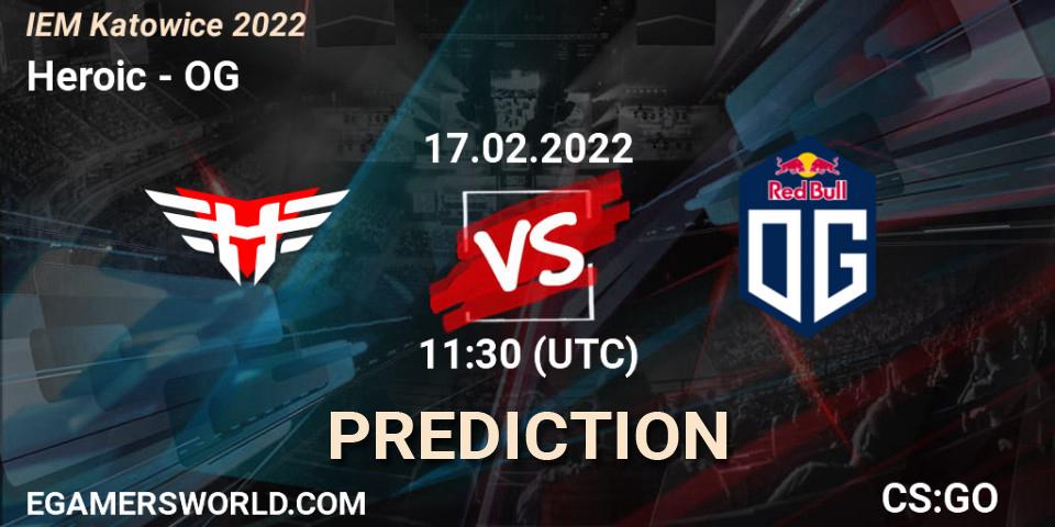 Heroic vs OG: Match Prediction. 17.02.2022 at 11:30, Counter-Strike (CS2), IEM Katowice 2022