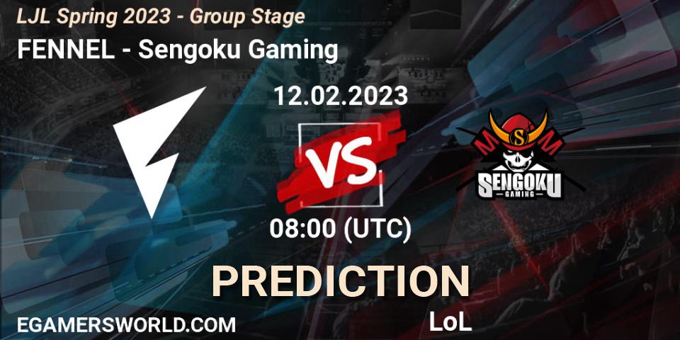 FENNEL vs Sengoku Gaming: Match Prediction. 12.02.2023 at 08:00, LoL, LJL Spring 2023 - Group Stage