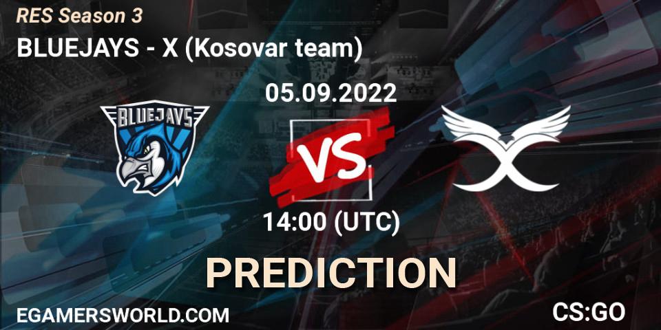 BLUEJAYS vs X (Kosovar team): Match Prediction. 05.09.2022 at 14:00, Counter-Strike (CS2), RES Season 3