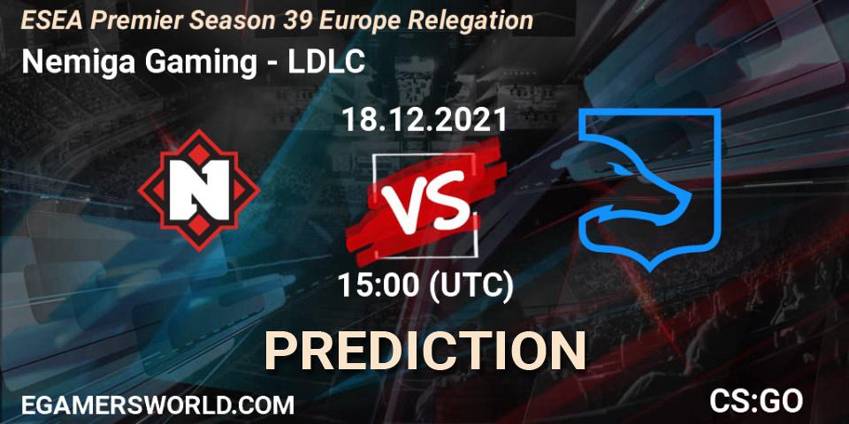 Nemiga Gaming vs LDLC: Match Prediction. 18.12.2021 at 15:00, Counter-Strike (CS2), ESEA Premier Season 39 Europe Relegation