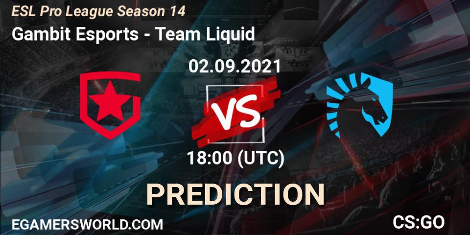 Gambit Esports vs Team Liquid: Match Prediction. 02.09.21, CS2 (CS:GO), ESL Pro League Season 14
