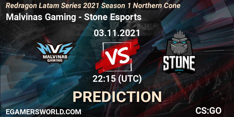 Malvinas Gaming vs Stone Esports: Match Prediction. 03.11.21, CS2 (CS:GO), Redragon Latam Series 2021 Season 1 Northern Cone
