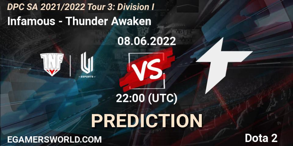 Infamous vs Thunder Awaken: Match Prediction. 09.06.2022 at 22:20, Dota 2, DPC SA 2021/2022 Tour 3: Division I