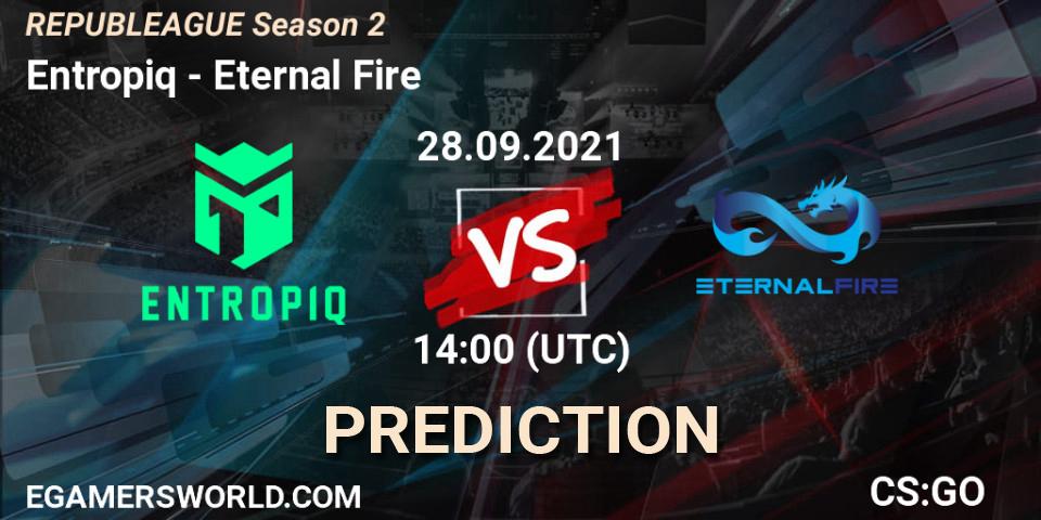 Entropiq vs Eternal Fire: Match Prediction. 28.09.2021 at 14:00, Counter-Strike (CS2), REPUBLEAGUE Season 2