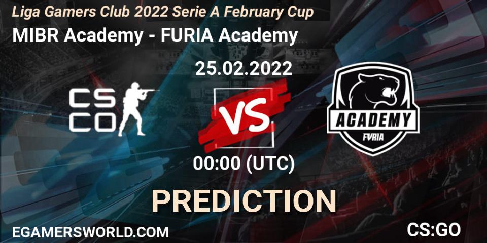 MIBR Academy vs FURIA Academy: Match Prediction. 25.02.22, CS2 (CS:GO), Liga Gamers Club 2022 Serie A February Cup