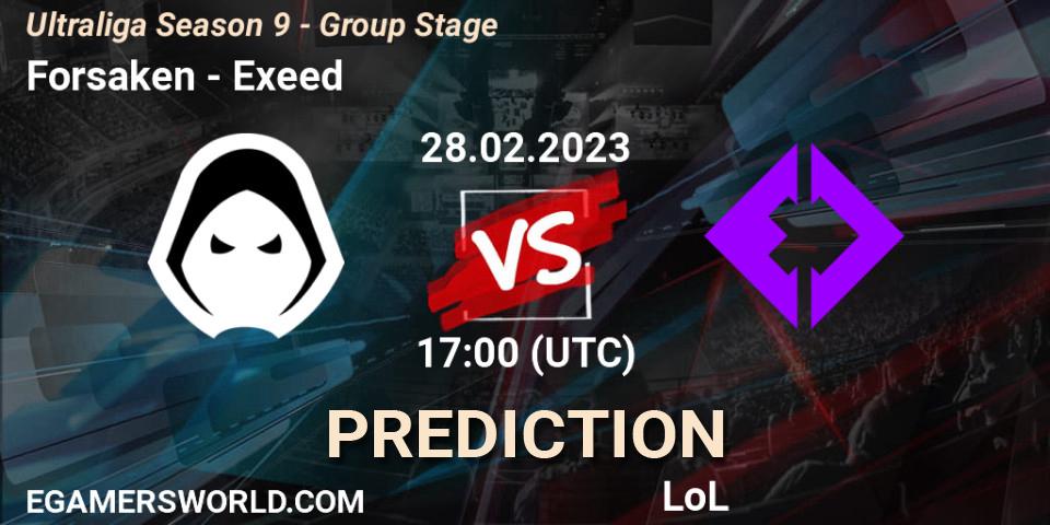 Forsaken vs Exeed: Match Prediction. 28.02.23, LoL, Ultraliga Season 9 - Group Stage