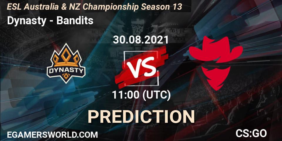 Dynasty vs Bandits: Match Prediction. 30.08.2021 at 11:35, Counter-Strike (CS2), ESL Australia & NZ Championship Season 13
