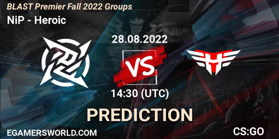 NiP vs Heroic: Match Prediction. 28.08.22, CS2 (CS:GO), BLAST Premier Fall 2022 Groups