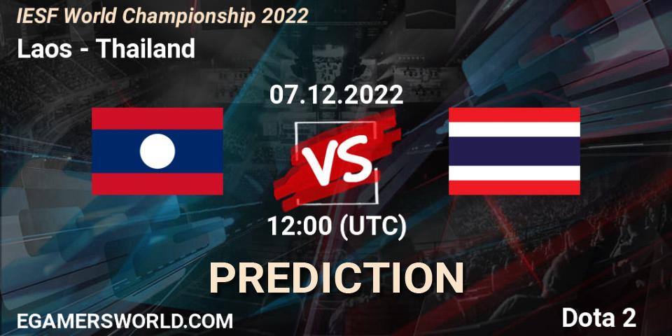 Laos vs Thailand: Match Prediction. 07.12.2022 at 10:43, Dota 2, IESF World Championship 2022 