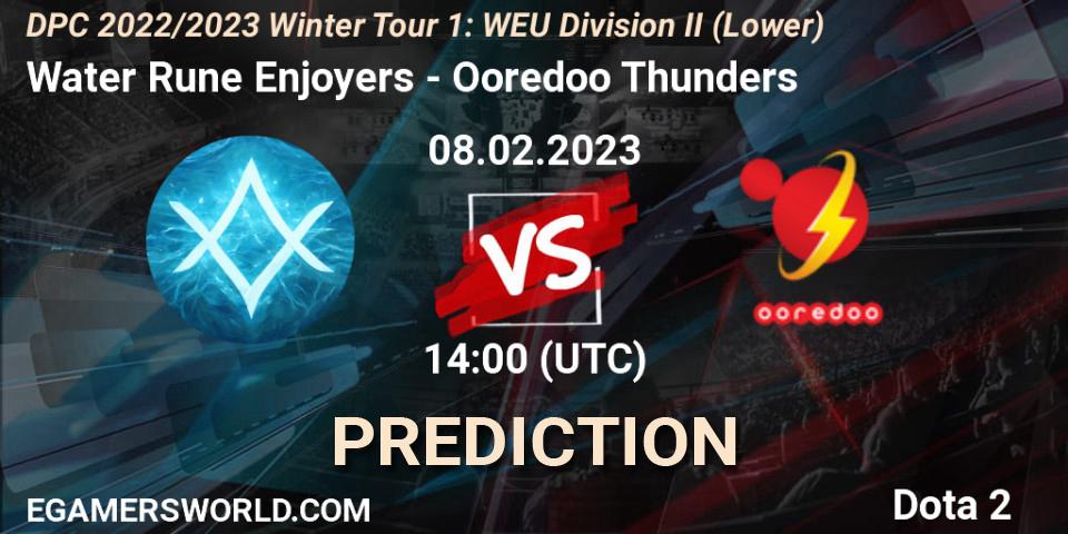 Water Rune Enjoyers vs Ooredoo Thunders: Match Prediction. 08.02.23, Dota 2, DPC 2022/2023 Winter Tour 1: WEU Division II (Lower)