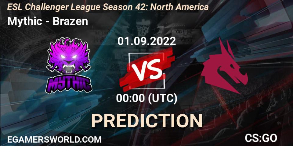 Mythic vs Brazen: Match Prediction. 29.09.22, CS2 (CS:GO), ESL Challenger League Season 42: North America
