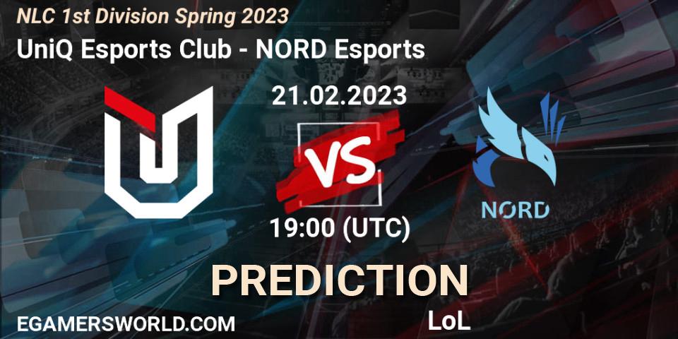UniQ Esports Club vs NORD Esports: Match Prediction. 21.02.2023 at 19:00, LoL, NLC 1st Division Spring 2023