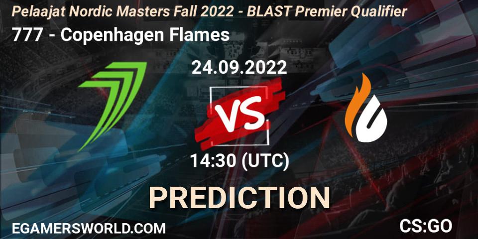 777 vs Copenhagen Flames: Match Prediction. 24.09.22, CS2 (CS:GO), Pelaajat.com Nordic Masters: Fall 2022