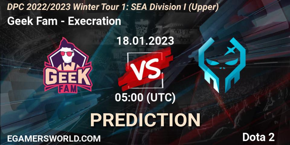 Geek Slate vs Execration: Match Prediction. 18.01.23, Dota 2, DPC 2022/2023 Winter Tour 1: SEA Division I (Upper)