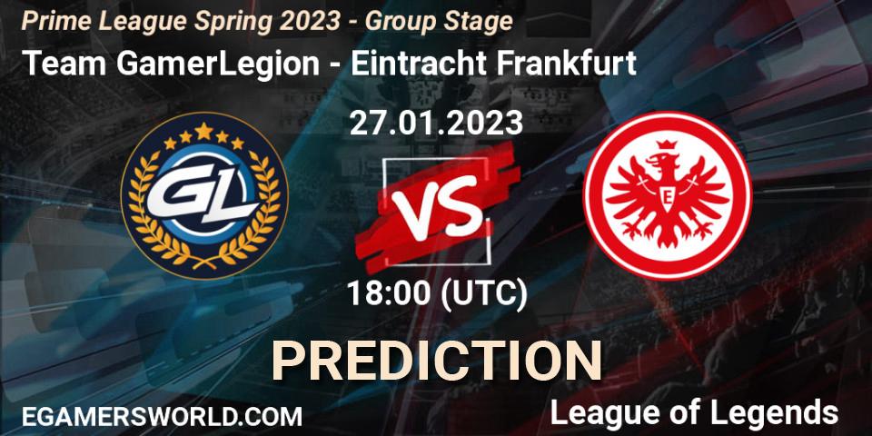 Team GamerLegion vs Eintracht Frankfurt: Match Prediction. 27.01.23, LoL, Prime League Spring 2023 - Group Stage