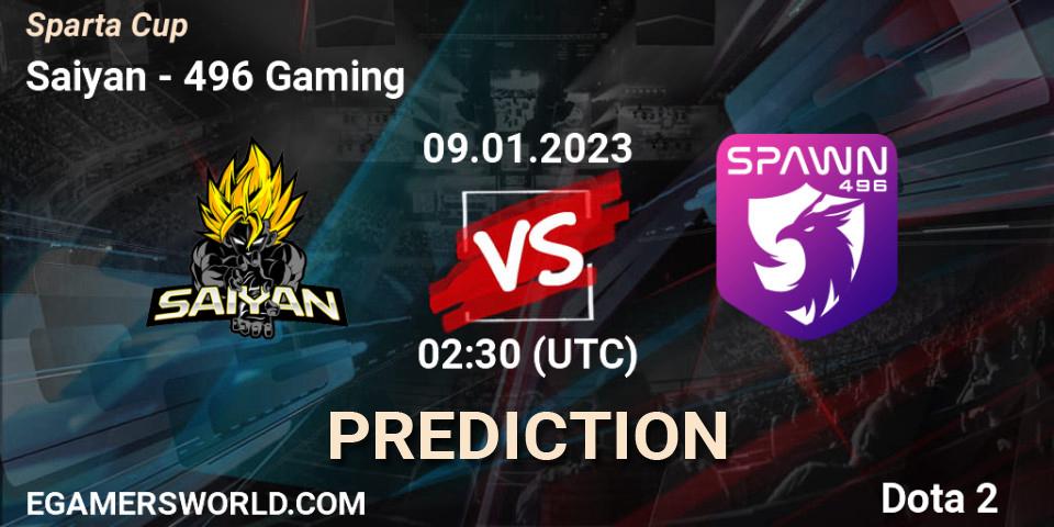Saiyan vs 496 Gaming: Match Prediction. 12.01.2023 at 08:30, Dota 2, Sparta Cup