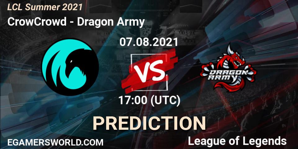 CrowCrowd vs Dragon Army: Match Prediction. 07.08.21, LoL, LCL Summer 2021