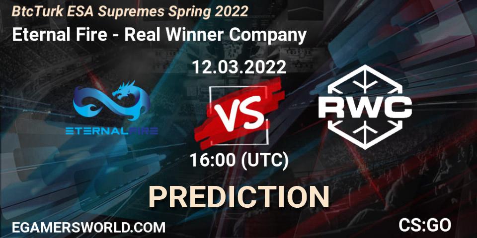 Eternal Fire vs Real Winner Company: Match Prediction. 12.03.2022 at 16:00, Counter-Strike (CS2), BtcTurk ESA Supremes Spring 2022
