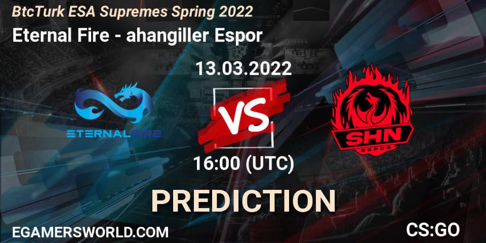 Eternal Fire vs Şahangiller Espor: Match Prediction. 13.03.2022 at 16:00, Counter-Strike (CS2), BtcTurk ESA Supremes Spring 2022