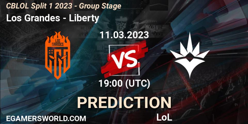Los Grandes vs Liberty: Match Prediction. 11.03.23, LoL, CBLOL Split 1 2023 - Group Stage