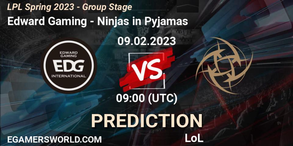 Edward Gaming vs Ninjas in Pyjamas: Match Prediction. 09.02.23, LoL, LPL Spring 2023 - Group Stage