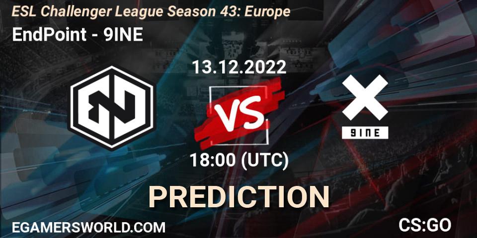 EndPoint vs 9INE: Match Prediction. 13.12.22, CS2 (CS:GO), ESL Challenger League Season 43: Europe