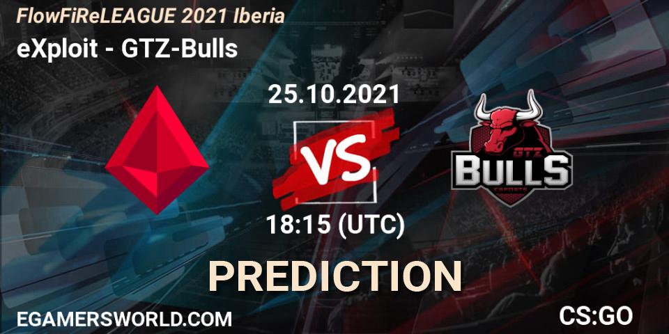 eXploit vs GTZ-Bulls: Match Prediction. 25.10.21, CS2 (CS:GO), FlowFiReLEAGUE 2021 Iberia