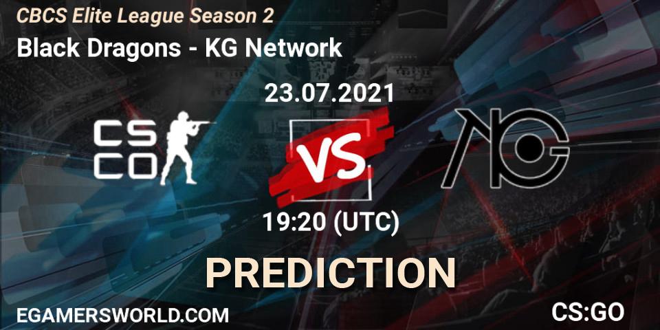 Black Dragons vs KG Network: Match Prediction. 23.07.2021 at 19:20, Counter-Strike (CS2), CBCS Elite League Season 2