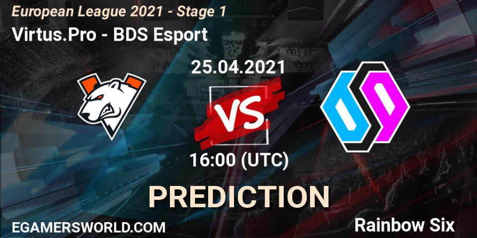 Virtus.Pro vs BDS Esport: Match Prediction. 25.04.21, Rainbow Six, European League 2021 - Stage 1