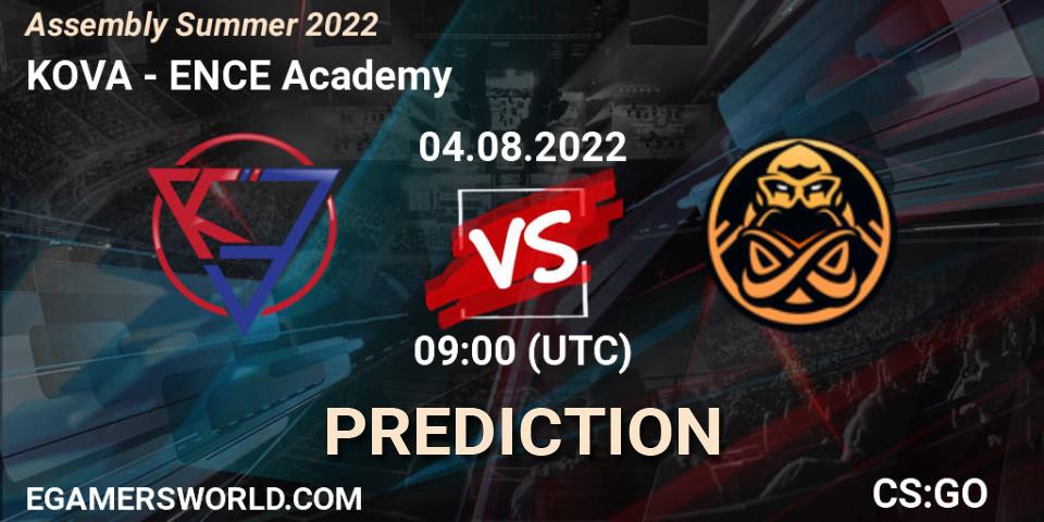 KOVA vs ENCE Academy: Match Prediction. 04.08.2022 at 09:00, Counter-Strike (CS2), Assembly Summer 2022