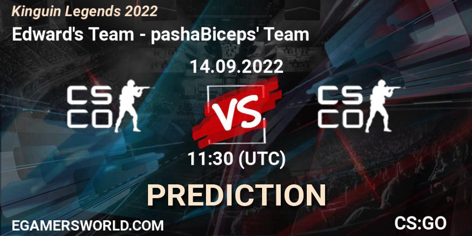 Edward's Team vs pashaBiceps' Team: Match Prediction. 14.09.2022 at 11:30, Counter-Strike (CS2), Kinguin Legends 2022