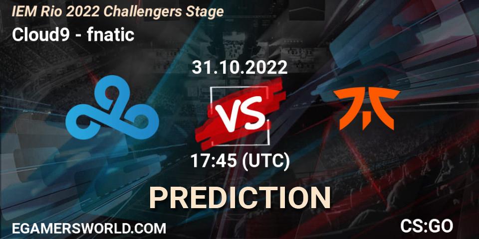 Cloud9 vs fnatic: Match Prediction. 31.10.22, CS2 (CS:GO), IEM Rio 2022 Challengers Stage
