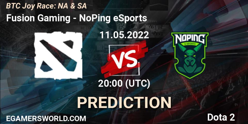 Fusion Gaming vs NoPing eSports: Match Prediction. 11.05.2022 at 20:20, Dota 2, BTC Joy Race: NA & SA